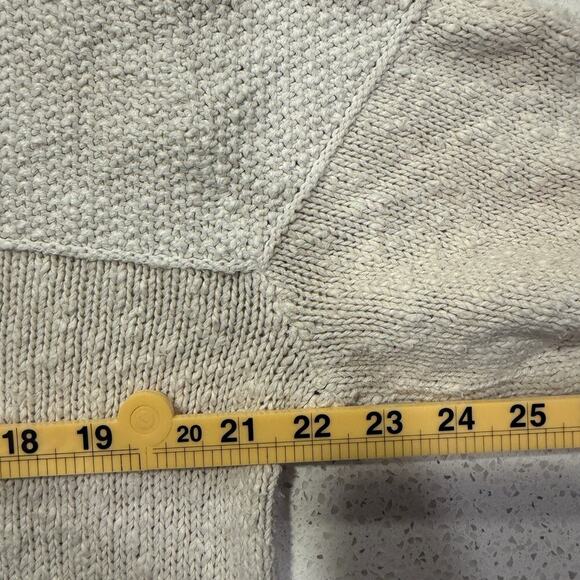 Boathouse Row Oversized Cotton Textured Fisherman Knit Sweater Cream Women L - Picture 6 of 7